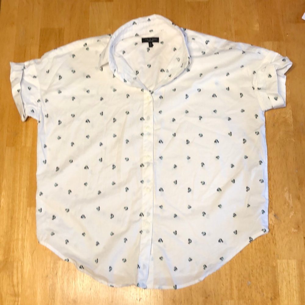 Rag &Bone women’s white with flowers button down shirt size s